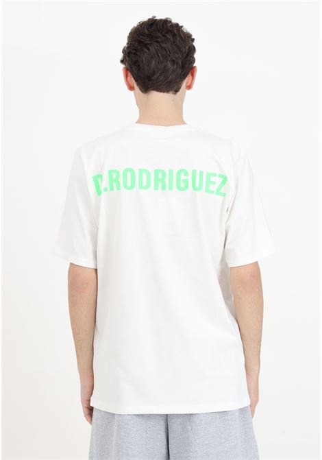 T-shirt a manica corta bianca da uomo con maxi stampa logo DIEGO RODRIGUEZ | DR329PANNA-VERDE